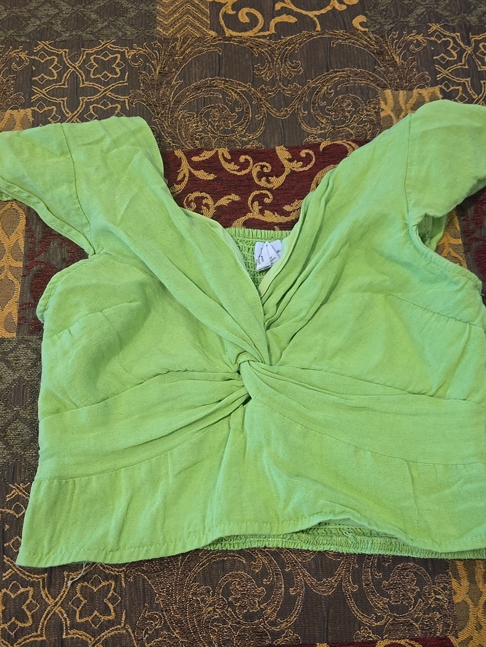 Knot-Front Lime Crop Top for Women 🤑
